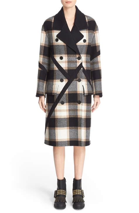 burberry tartan plaid wool coat|Burberry fur coat.